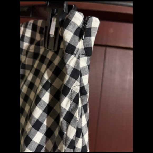 NWOT Eva Franco x Anthropologie Gingham Lace-Up Midi Skirt Black, White Size L - Picture 10 of 16